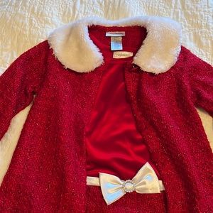 Precious little Christmas outfit dress and jacket